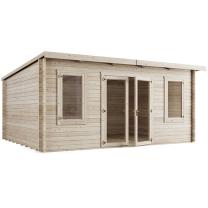 The 'Annabelle'  Pent Log Cabin Garden Room - 5.0m x 4.0m