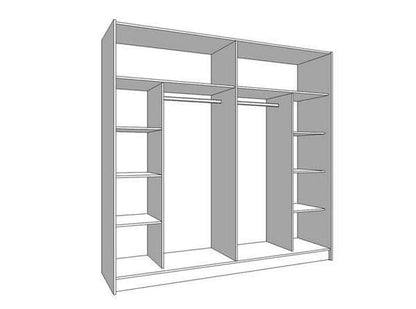 'Louis' Grey Full Mirrored Sliding Door Wardrobe 220cm