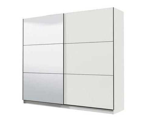 The 'Parker' Collection.  White Sliding Wardrobe With Mirror