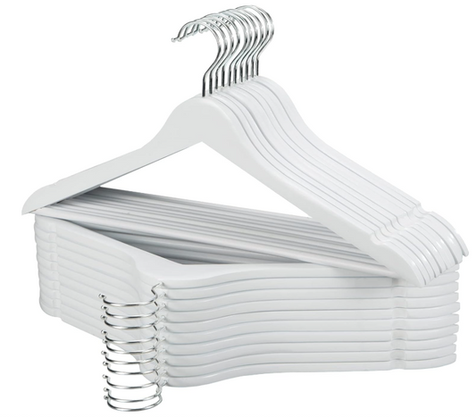 Pack of 20 solid wood White coat hangers