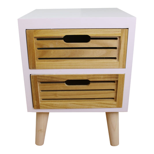 Meuble compact à 2 tiroirs avec pieds amovibles